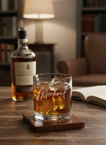 ukgiftstoreonline Engraved Personalised Any Name Script Font Whiskey Glass