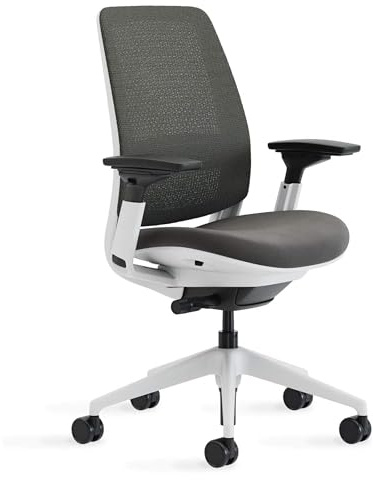 Steelcase Series 2 Office Chair - Ergonomic Work Chair with Wheels for Carpet - with Back Support, Weight-Activated Adjustment & Arm Support - Adjustable Rolling Chairs for Desk - Graphite