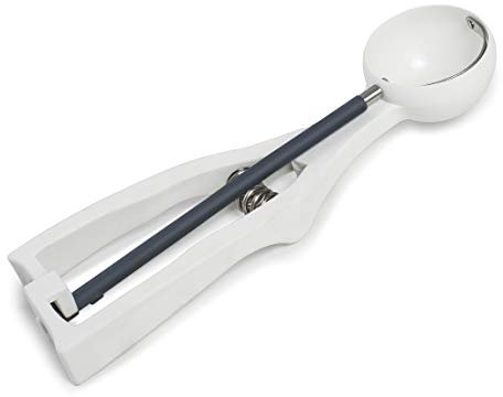 Lacor - 67040 - Cucchiaio per gelato, porzionatore per palline di gelato, impasto per biscotti e frutta, adatto per lavastoviglie, 5 cm, 24 palline, 22 cm, bianco