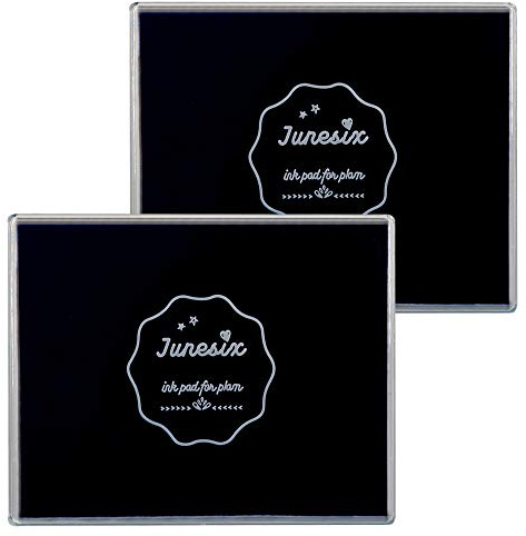 Stempelkissen, groß, waschbar, für Scrapbooking, Fingermalfarbe, Stempelkissen für Kinder, für Gummistempel, DIY-Karten, Gemälde, Baby-Fußabdruck, Handabdruck (2 Schwarz)