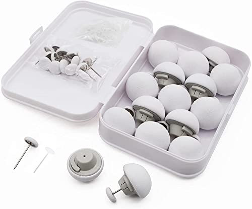 MQUPIN Lot de 16 Clips de Fixation Ronds pour Housse de Couette, Motif Champignon avec Boutons, pour Housse de Couette de Chambre à Coucher (Blanc)