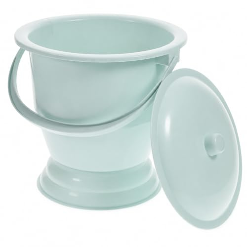 Portable Commode Bucket with Lid & Handle, 4L Portable Toilet for Kids, Adults, Travel & Camping Night Use, Chamber Pot Urinal Bottle Urine Pots Bucket - Easy to Clean, Hygienic Toilet Solution