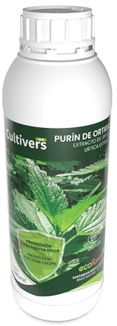 CULTIVERS Purín de Ortiga Ecológico de 1 L. Súper concentrado. Acción Insecticida, Fungicida, Acaricida. Corrige la clorosis férrica. Control de Plagas y Hongos Sustancia Básica Natural