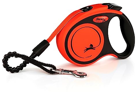 flexi® Xtreme XS Hunde Roll-Leine, Ultra robuster, 3m Gurt, schwarz/orange | Entwickelt für maximale Robustheit: Deutsche flexi®-Leine mit besonders widerstandsfähigem flexi® X11-Gurt