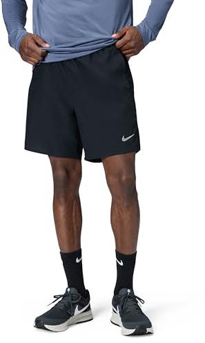 Nike Men's Challenger Dri-Fit 7 2-in-1 Running Shorts, Black/Black/Black/Reflective Silver, Small