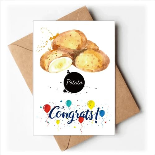 Kartoffel Gemüse Lecker Gesunde Aquarell Hochzeit Karten Glückwunsch Gruß Umschläge