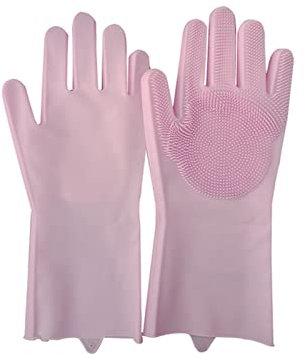 DUnLap Gant De Nettoyage 2pcs / 1 Paire Magic Silicone Lave-Vaisselle Nettoyage Gants Silicone Multifonction Silicone Growes Brush for Nettoyage du ménage Gant De Nettoyage Voiture (Size : Pink)