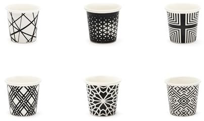 Excelsa Emily Set 6 Bicchierini Caffè, Porcellana, Multidecoro, Capacità 90 Ml.