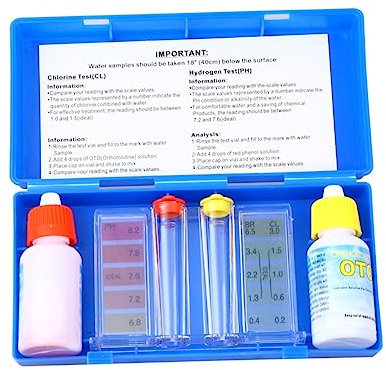 Kisangel Pool Wassertest Flüssigchlor Ph Testkit Poolwasserqualität Spa Wasserchemie Reagenzien Schwimmbad Ph Messung Kalibrierung Für Pools Und Sprudelbecken