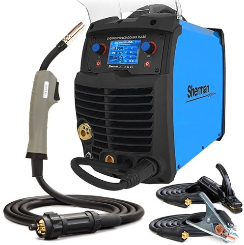 Sherman DIGIMIG 210 LCD Double Pulse - 200 A poste a souder mig avec gaz 4 en 1 - synergie totale - TIG Lift, MMA et soudobrasage - inductance, Post Flow et 2T/4T