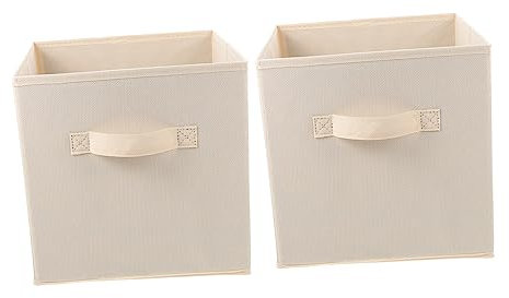 MAGICLULU Faltbare Aufbewahrungsbox für Kleiderschrank, 2 Stück, Beige