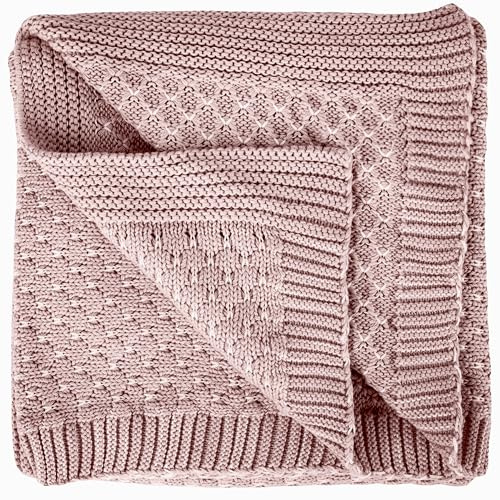 Betty Bean | Babydecke aus Baumwolle, gestrickt, 80×100 cm, Öko-Tex | Für Kinderwagen, Babybett & Kuschelzeit, weich, atmungsaktiv, Geschenkbox inklusive