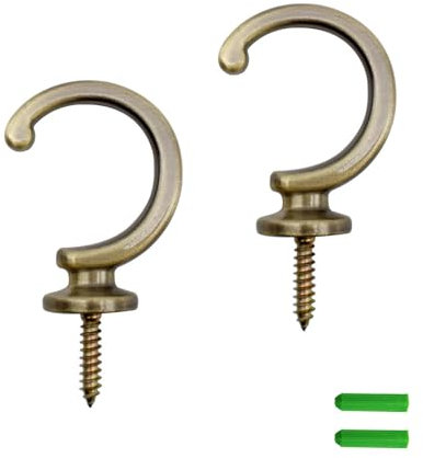 CHSEROK 2 Piezas Alcayatas Pared, Alcayatas, con Tubo Dde Extensión Recoge Cortinas, se Pueden Apretar, se Pueden Usar para Colgar Cortinas, Ropa, Sombreros