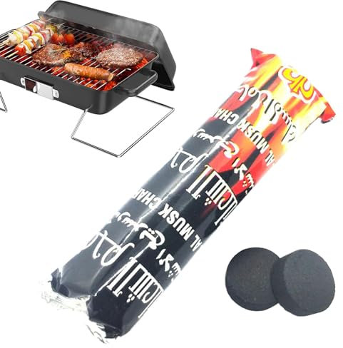 Charbon de Bois pour Griller - Briquettes en Bois Rapidement Combustibles pour Barbecue