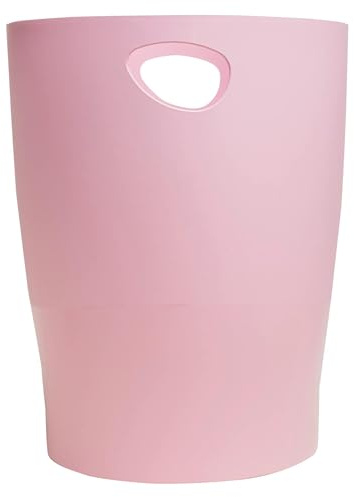 Exacompta - Réf. 45371D - Carton de 8 Corbeilles à Papier avec Poignées ECOBIN Autentik - Grande Capacité 15 Litres - Dimensions 26,3 x 26,3 x 33,5 cm - pour Bureau ou Maison - Rose candy