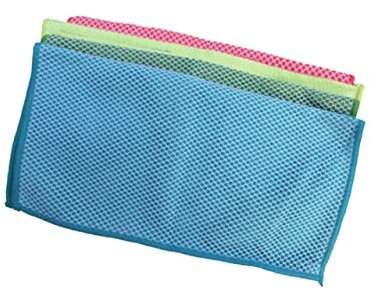 WESIEVYA 4pcs Kitchen Cleaning Cloth Mesh Fiber Duster Cloth Absorbent Scouring Pads Multipurpose Kitchen Accessories for Household Cleaning Random Color
