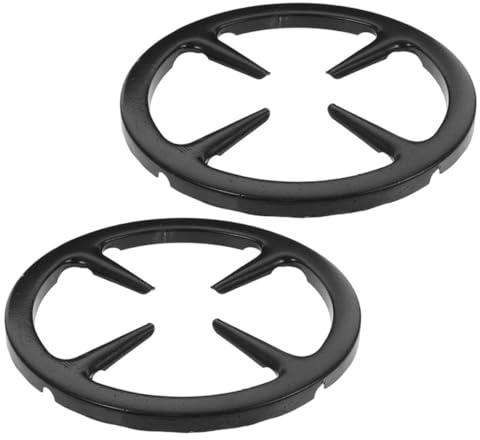 Anneau de Cuisinière à Gaz pour Cafetière 2 Pièces en Fer Noir | Fond Rond, Usage la Cuisine à Domicile, Compatible Brûleur Gaz, Lot de Deux