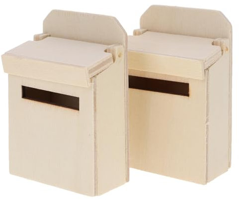 HEMOTON 2 Stück Mini Briefkasten Winzige Möbel Wohndekor Briefpapier Miniatur Seifenspender Mini Puppenmöbel Dekoration Wohnaccessoires Retro Puppenhausmöbel Holz