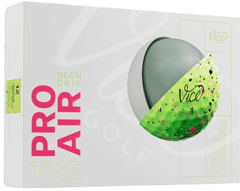 Vice Pro Air Golfbälle, Lime Pink/Schwarz Drip