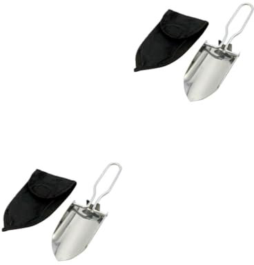 Toyvian 2piezas Pala De Jardín Portátil Inoxidable Pala con Bolsa De Almacenamiento para Camping y Actividades