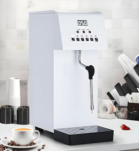 Montalatte Professionale, Macchina Automatica a Vapore per Acqua Bollente Da 2500 W, Macchina per Schiuma Di Latte a Vapore Elettrico, Vaporizzatore Con Display a LED per Bar E Ristoranti