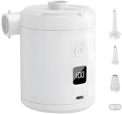 Air Pump for Inflatables - Travel Rechargeable USB Mattress Pump - Quick Fill Automatic Blow Up Tool for Swimming Rings Sleeping Bed Pool Floats Outdoor Camping Road Trip