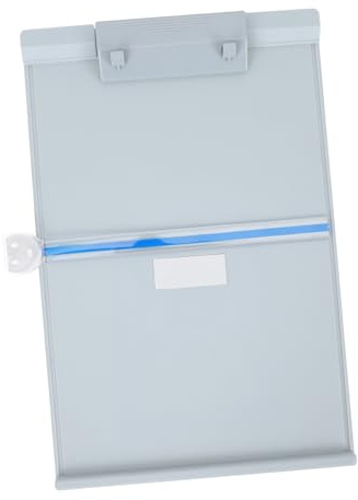 GARIOUANS Verstellbarer Dokumentenhalter aus Kunststoff mit Lineal Leichter Papier Leseständer für Ergonomisches Lesen und Schreiben Am Schreibtisch Platzsparend und Tragbar in Hellgrau