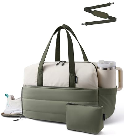 LOVEVOOK Sporttasche Reisetasche Klein Damen, Leichte Puffer Weekender Travel Bag Kliniktasche Geburt, Schwimmtasche Gym Tasche mit Schuhfach für Fitness, Flugzeug Reise Urlaub