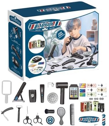 Juego de peluquería para niños - Juego de rol de para niños Experiencia de , de barbero, Accesorios de peluquería | Ideal para Juegos de rol, Desarrollo de la Creatividad, ju
