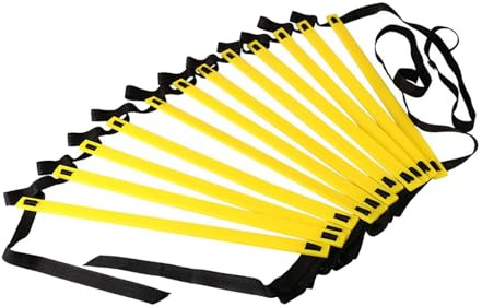 RCGOFOLLOW Échelle d'agilité, de Coordination et de Vitesse pour Rugby, Volley-Ball, Sports Plein air, 7 m, 13 Sections, Jaune Noir, 6m 12 tronçons