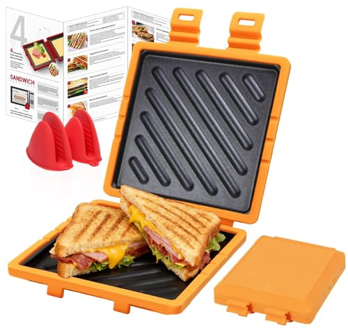 Microwave Toastie Sandwich Maker for Sandwiches,Microwave Toastie Maker | Removable Non-Stick Plates,Quick Cooking and Easy Cleaning,Breakfast Sandwich Maker Perfect for,Paninis,Fried Eggs