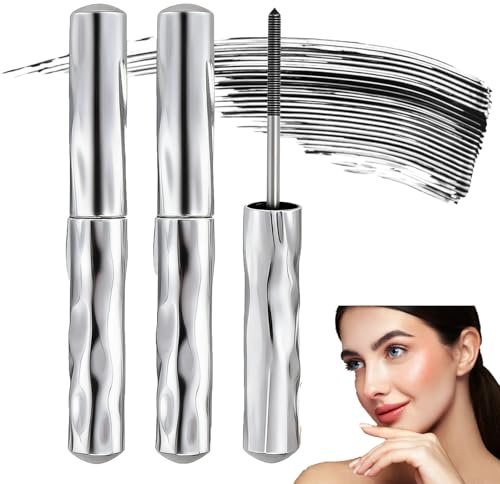 3pcs Iron Eye Mascara,Mascara für ältere Frauen, 3D Curling Eyelash Iron,Metallbürste,Wasserfest Iron Eye Mas cara Volumengebende Wimperntusche Schnell Trocknend und Wischfest