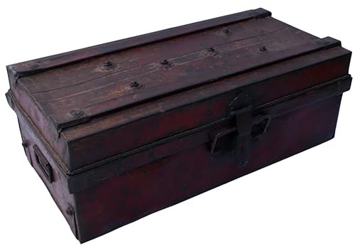 GURU SHOP Alter Blechkoffer, Antiker Metallkoffer - Modell 3, 25x68x36 cm