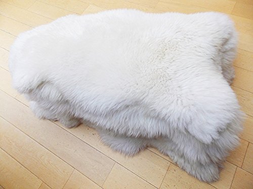 INDIGOSILK Genuine Natural Ivory Sheepskin Rug by Indigo Silk (Extra Large)