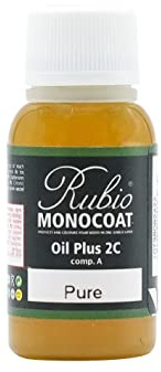 Rubio Monocoat Wood Oil Finish 140 m² - Pure | Oil Plus 2C | Quick-Dry, Eco-Friendly Linseed Wood Oil for Indoor Use | Protector | 20 ML