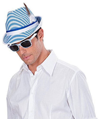 NET TOYS Wiesn Hut Oktoberfest Partyhut Bayern Raute Trilby Trachten Tirolerhut Seppl Federhut Fedora Fasching Kopfbedeckung