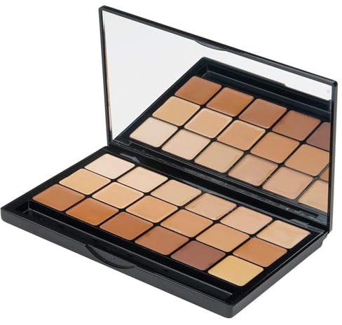 HD Glamour Compact Foundation - Warm | 18 Well Foundation Full Coverage Palette | Use as Cream Contour Palette/Contour Makeup, Under Eye Colour Corrector, Colour Corrector Dark Circles by Graftobian