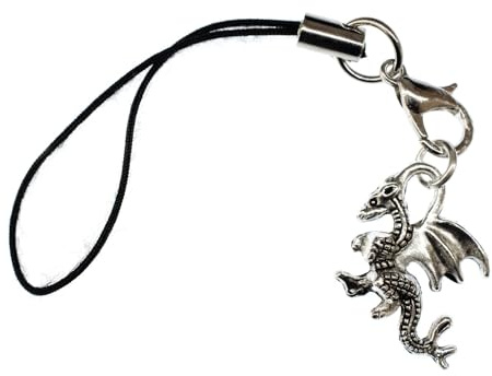 Miniblings Drache 2cm Handyanhänger Handyschmuck Fabelwesen Fantasy Metall | Anhänger zum Kombinieren, in Berlin montiert, in kleiner Serie hergestellt