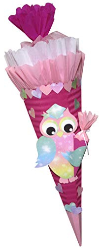 Prell Schultüte Eule - Bastelset aus 3D Wellpappe, 68 cm hoch