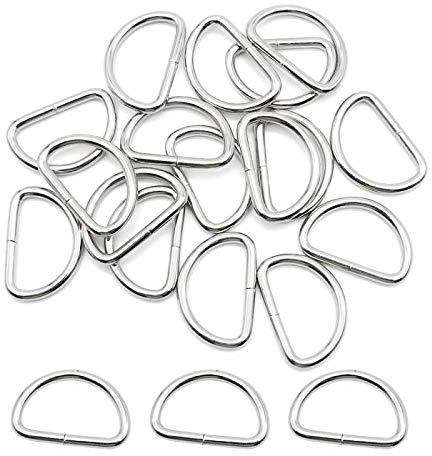 YapitHome 30 Stück D-Ringe aus Metall, D-Ringe für Tasche, Schnalle, Gurte, Gürtel, Rucksack, Bastelzubehör, silberfarben, 26 mm