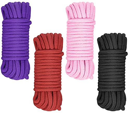metagio 4 Pack Cotton Rope, 8MM Thick Cotton Rope 10M/ Roll All Purpose Soft Rope Twisted Cotton Knot Tying Rope