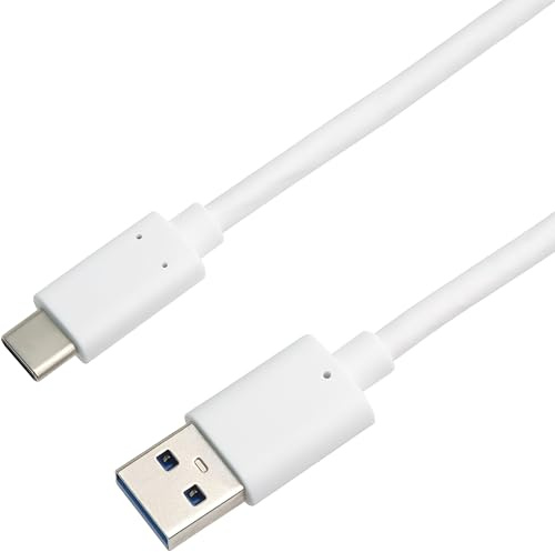 PremiumCord USB 3.2 Gen 2 Verbindungskabel, Datenkabel SuperSpeed bis zu 10Gbit/s, Ladenkabel bis zu 3A, Leistung 60W, USB Typ A Stecker auf USB Typ C Stecker, Farbe Weiß, Länge 2m