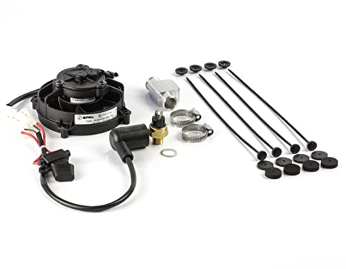 EXED® Parts - Kit ventola di raffreddamento originale per radiatore, con sistema di montaggio universale Revotec e interruttore termico, per tutte le moto da cross a 2 e 4 tempi, perfetta vestibilità