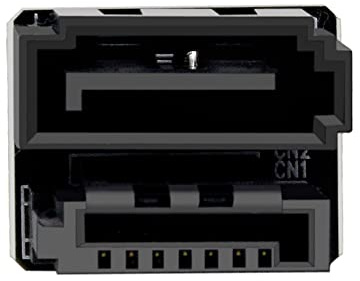 NFHK Einzelne SATA 7-polige Buchse auf 7-poligen Stecker, 360 Grad abgewinkelter Adapter für Desktops, SSD, HDD, Mainboard, Motherboard