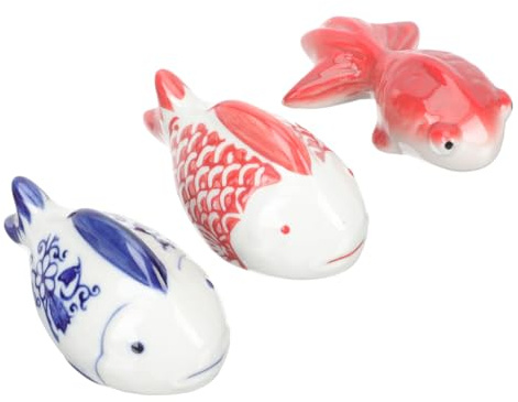 HOMSFOU Keramik Schwimmende Fische Dekore 3 Stück Fischfiguren Für Aquarium Und Fischtank Realistische Mini-Ornamente Für Aquariumszubehör Glaswassertank Und Gartenteich