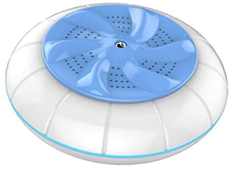 Lavadora ultrasónica de turbina de 6 W, mini bañera, lavadora de ropa personal para apartamentos, dormitorios, viaje de negocios, alimentado por USB, cian (azul)