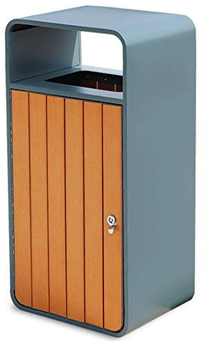 UPJAKS Poubelle Cuisine Poubelle Cast en Acier Inoxydable Can Rectangle Garbage Can Tri Conteneur Organisateur extérieur Poubelle 63L Jaune Corbeille à Papier