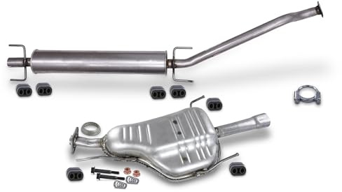 BESTPRICE ATP Auspuff Schalldämpfer Set 1x Mittelschalldämpfer, 1x | Kompatibel mit: OPEL ASTRA G Cabriolet, ASTRA G Coupe