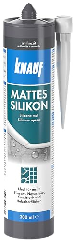 Knauf mattes Silikon (300 ml) für alle matten Oberflächen, Silikon in Anthrazit, lösemittelfrei, natursteinverträglich, geruchsarm, Witterungs- und UV-stabil