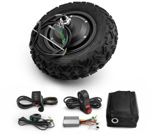 L-faster Off-Road Rough Wheel Electric Wheelbarrow Scooter, Gear Hub Motor Kit, 10 Inch Wheel, 24V, 36V, 48V, 350W (48V 350W)